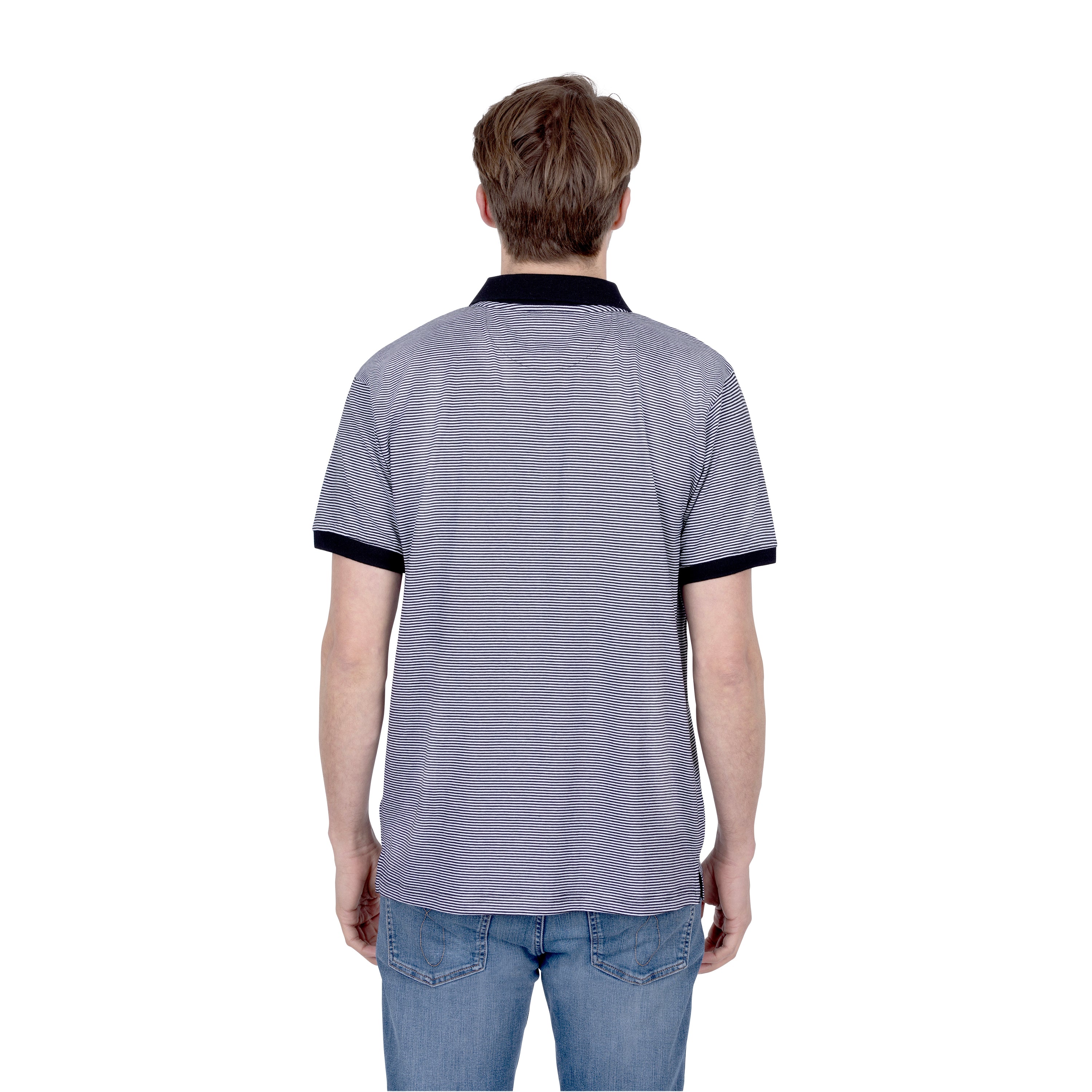 Short Sleeve Cotton Striped Jersey Polo Shirt