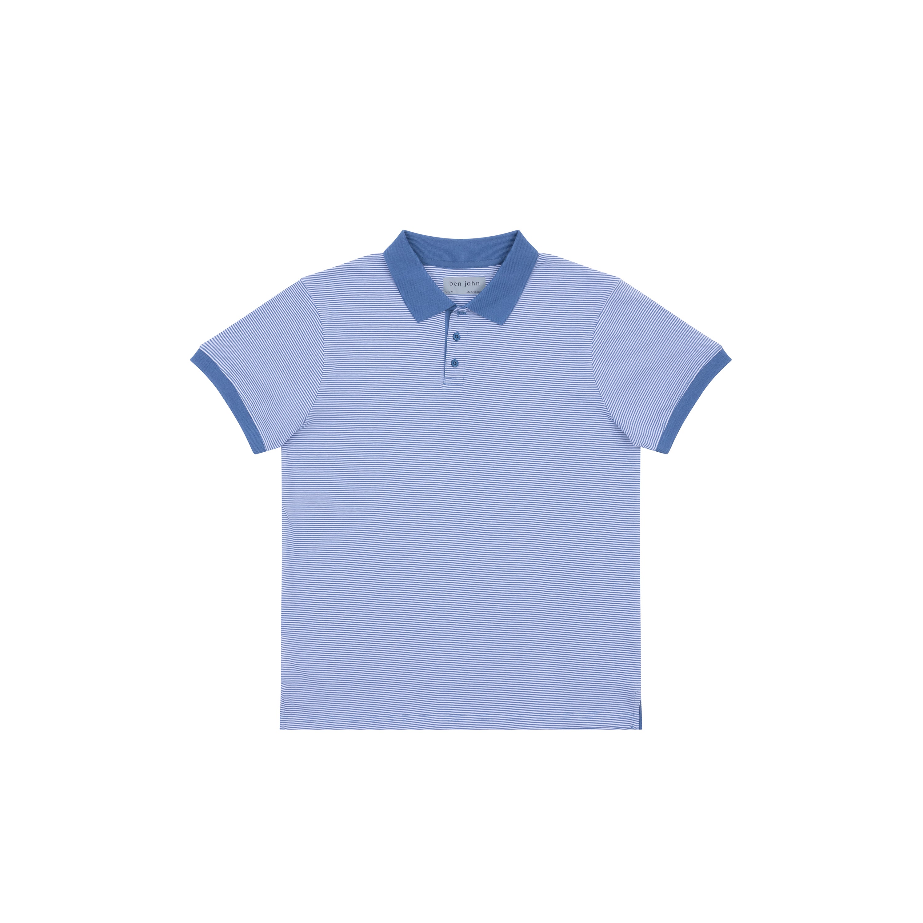 Short Sleeve Cotton Striped Jersey Polo Shirt