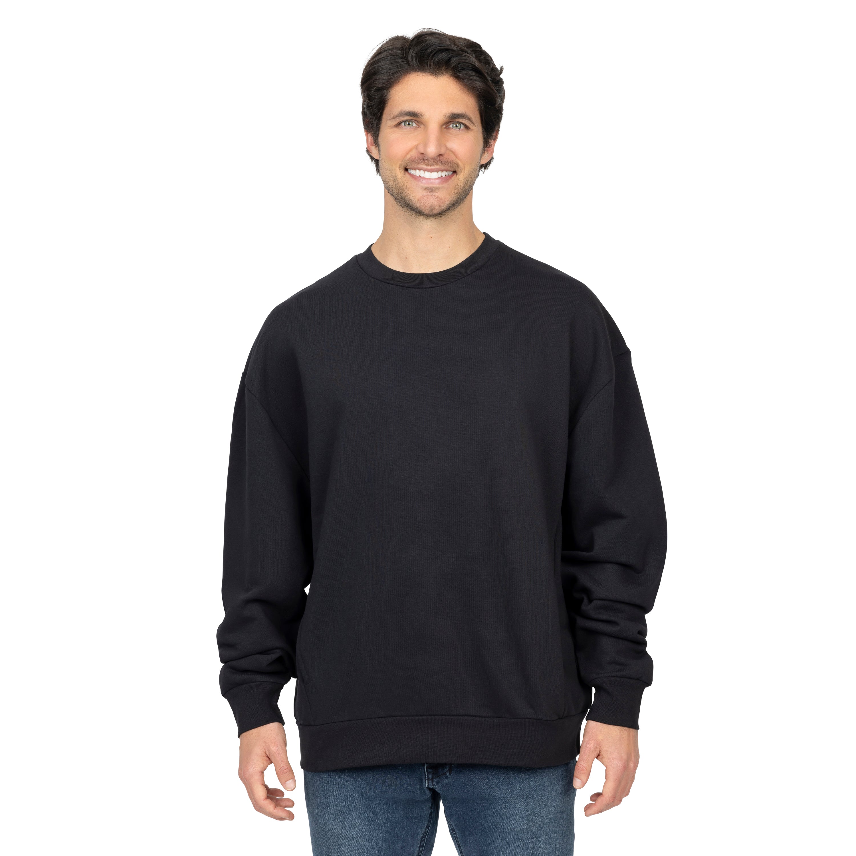 Panel Crew Neck Fleece Sweatshirt