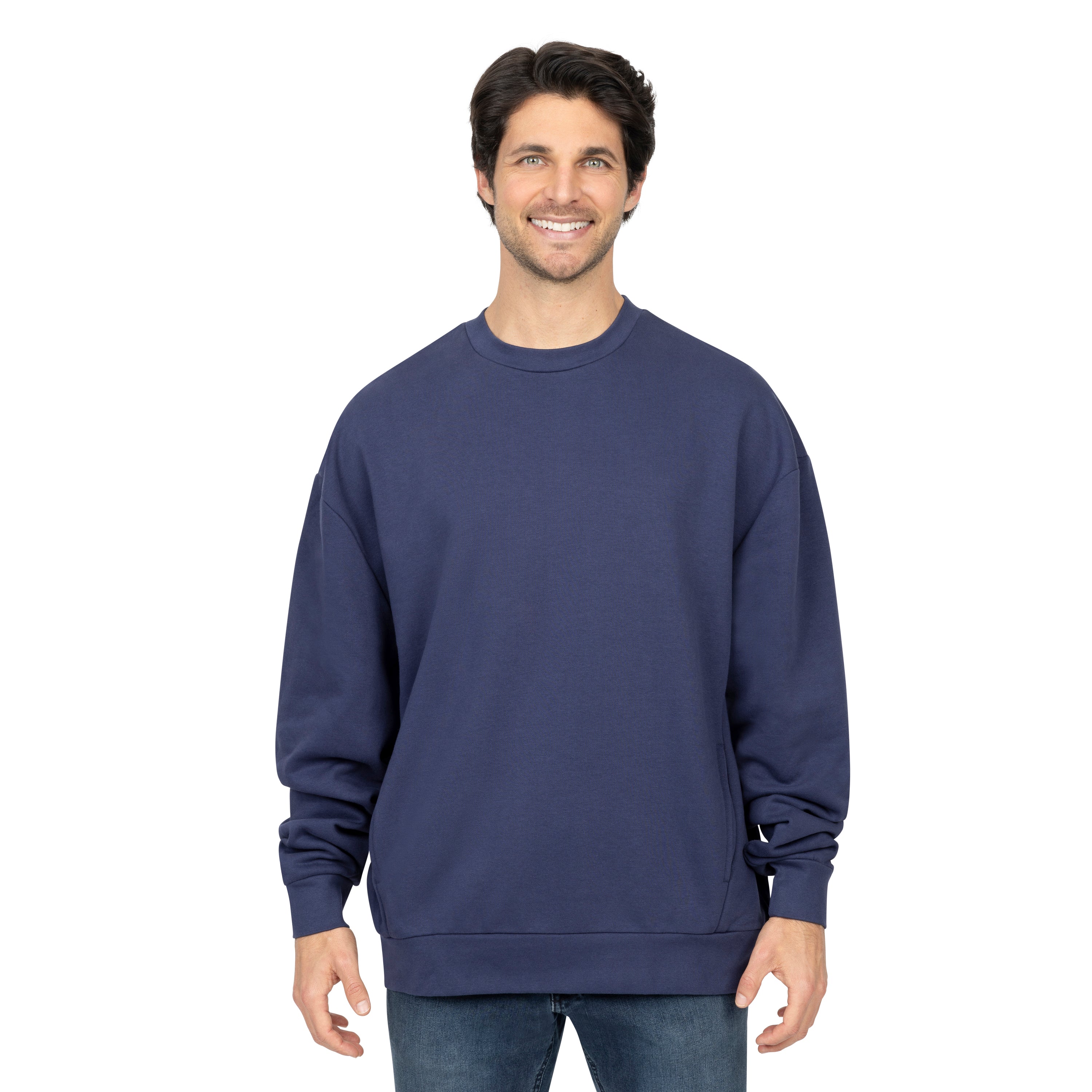 Panel Crew Neck Fleece Sweatshirt