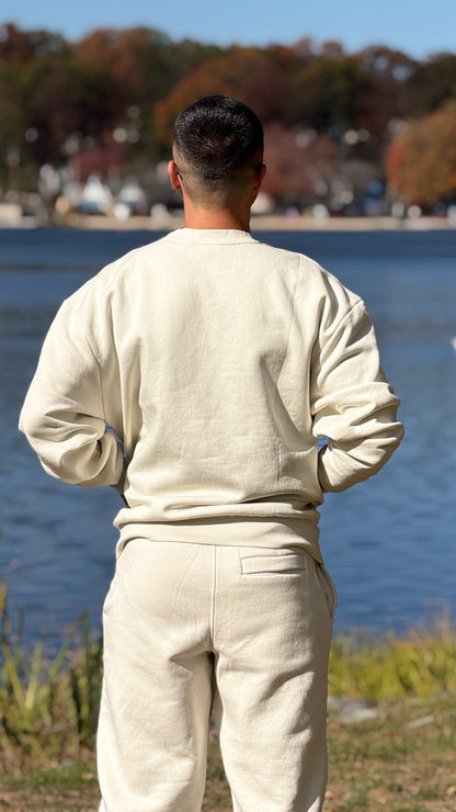 Panel Crew Neck Fleece Sweatshirt