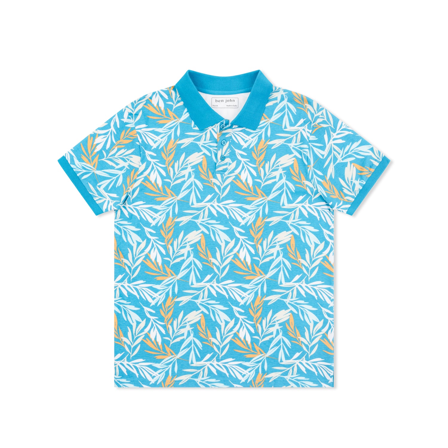 Short Sleeve Cotton Printed Jersey Polo: Island Flora