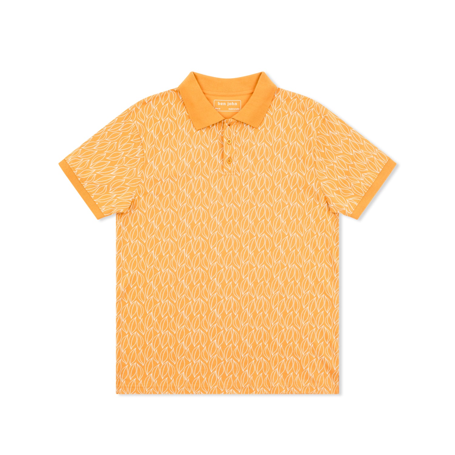 Short Sleeve Cotton Printed Jersey Polo: Desert Flame