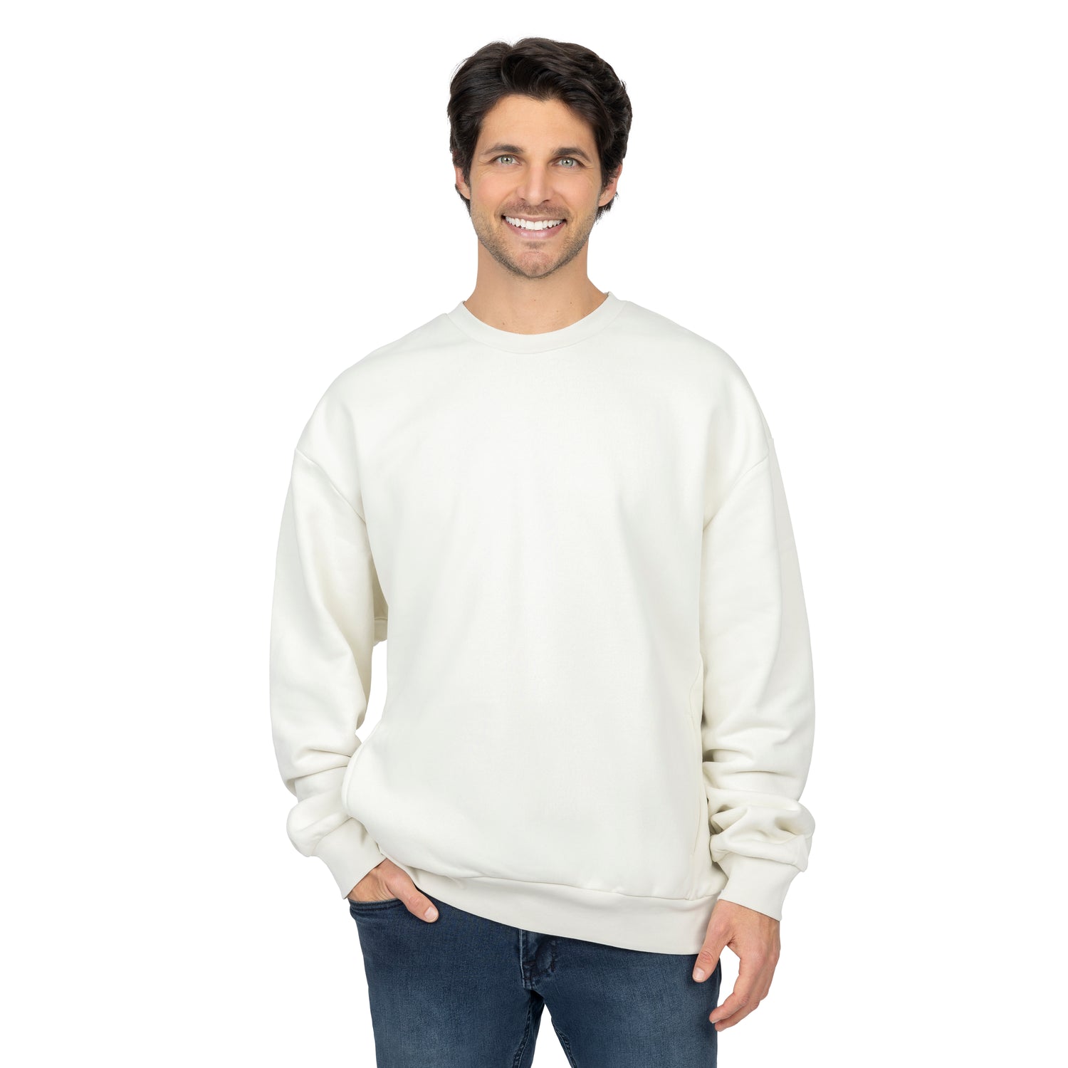 Panel Crew Neck Fleece Sweatshirt